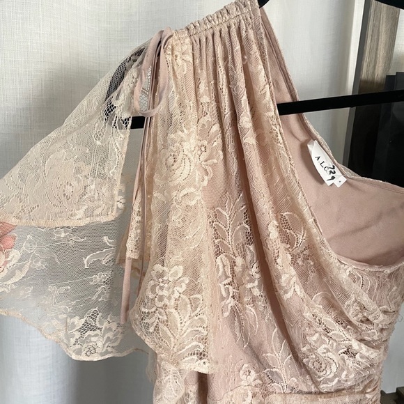 A.L.C. One Shoulder Lace Blush Dress - Picture 5 of 15